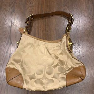tan coach signature canvas purse